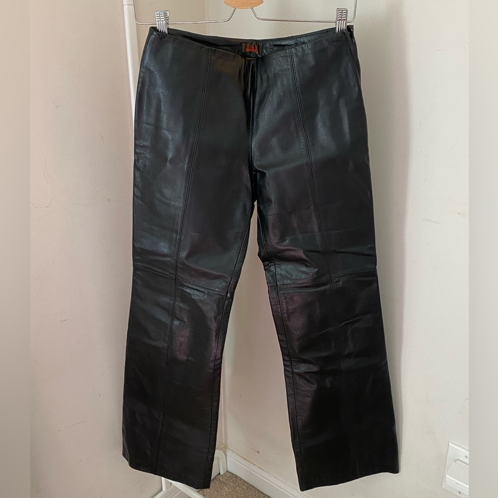Danier genuine leather flare pants. 🖤
